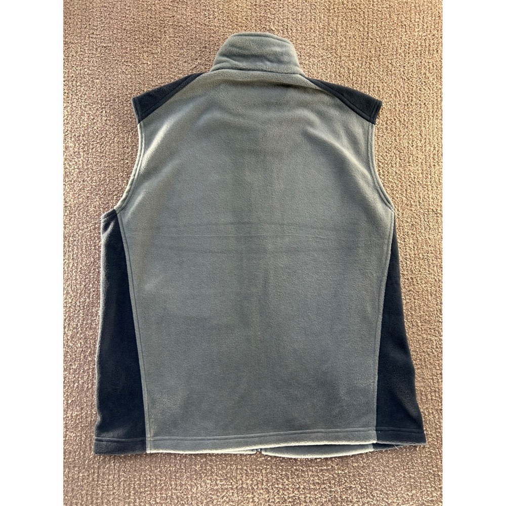 Columbia Mens Gray Black Fleece Full Zip Vest AM1535 Large Hiking Outdoor - Picture 2 of 7